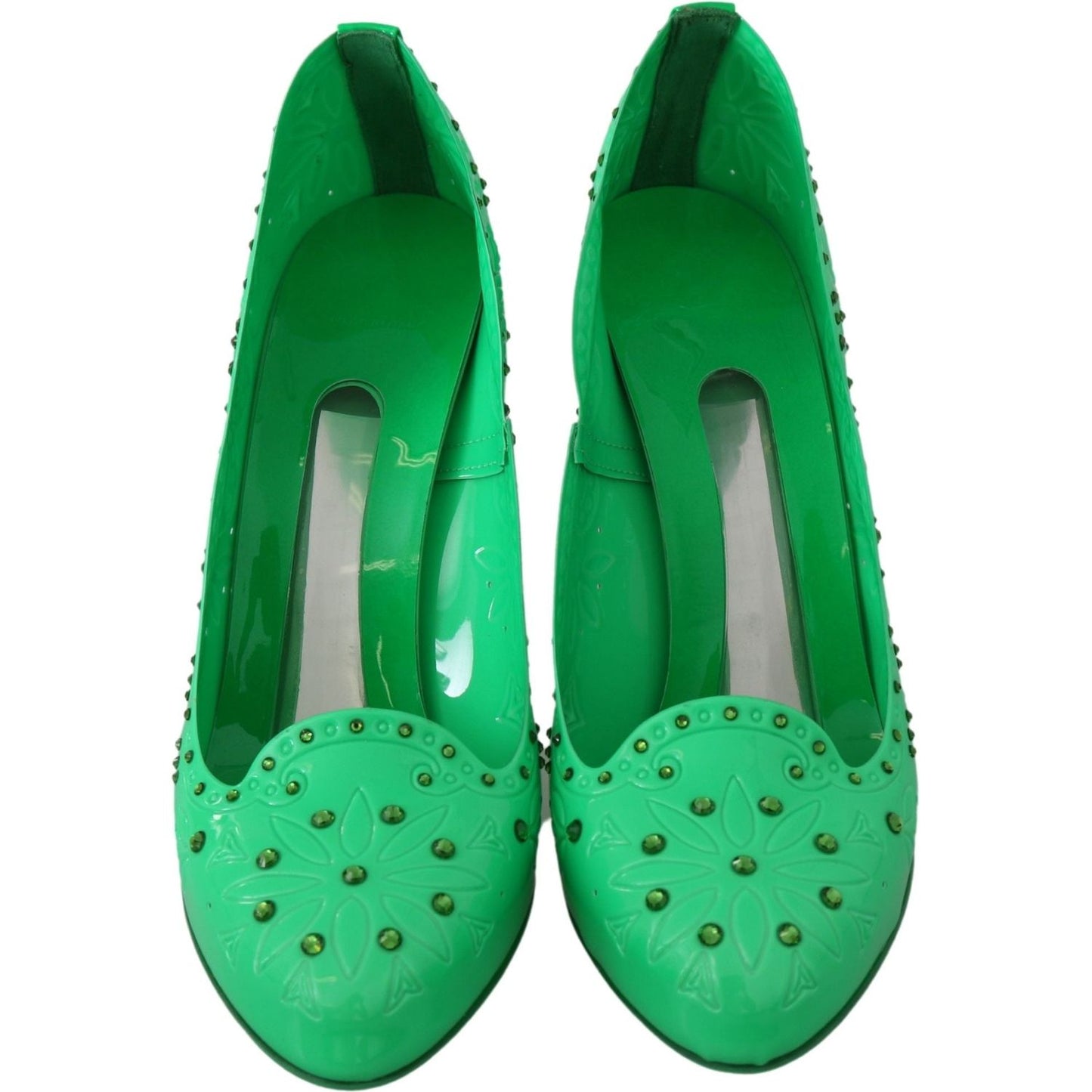 Dolce & Gabbana Enchanting Crystal Cinderella Pumps in Lush Green Dolce & Gabbana