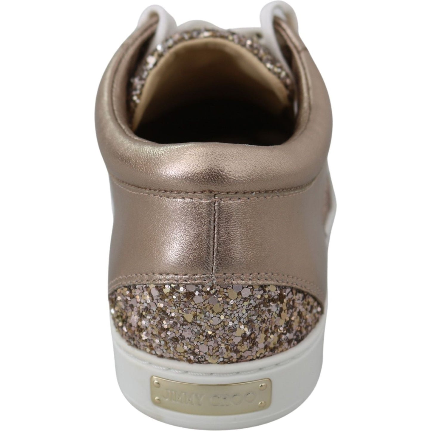 Jimmy Choo Ballet Pink Glitter Leather Sneakers Jimmy Choo