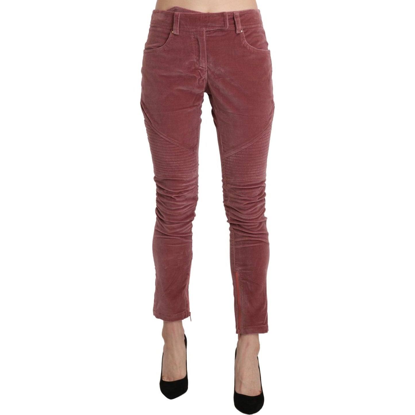 Ermanno Scervino Chic Red Mid Waist Skinny Trousers Ermanno Scervino