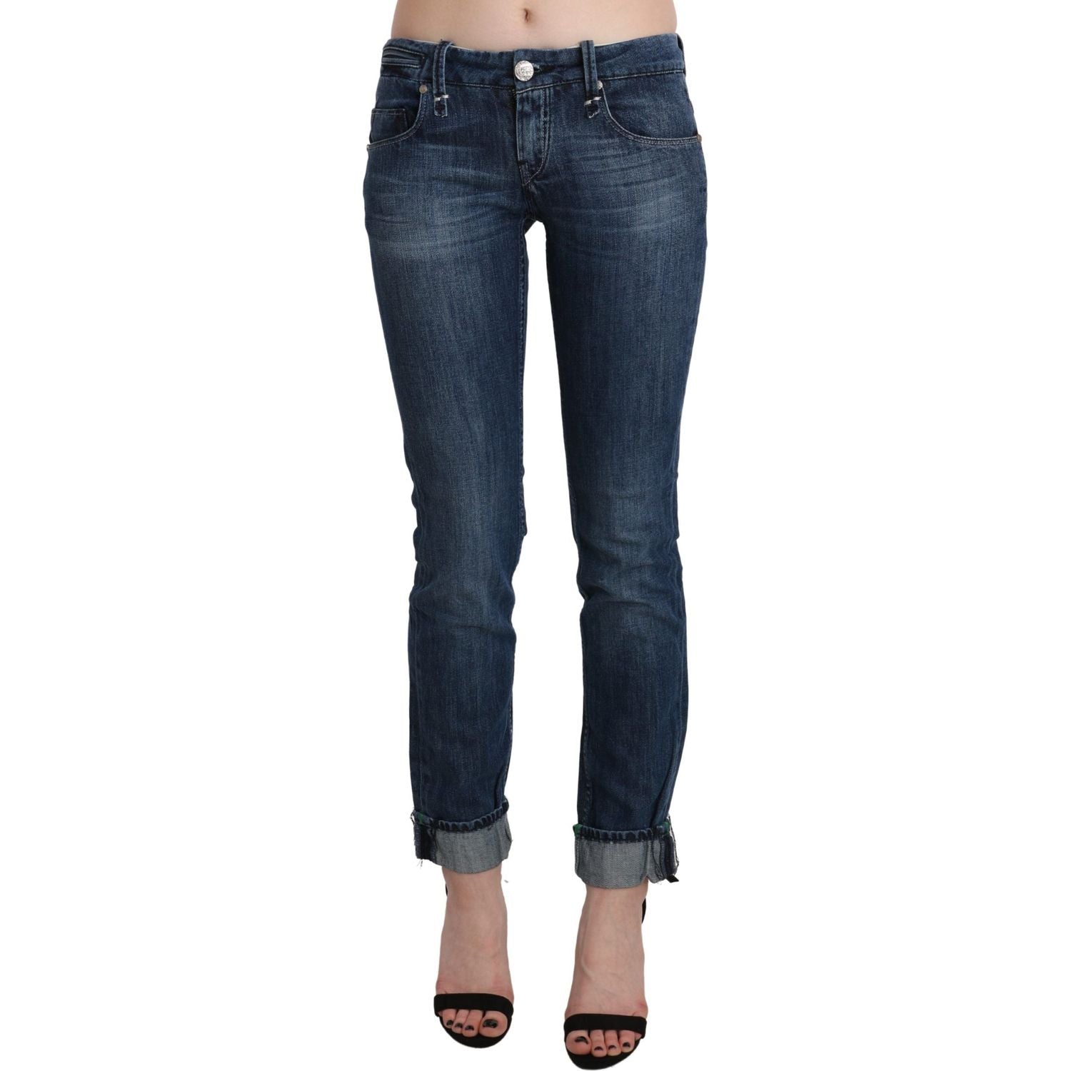 Acht Blue Washed Low Waist Skinny Denim Trouser