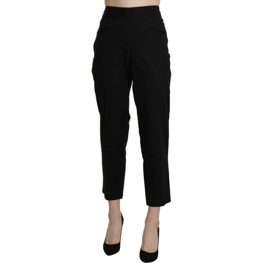 BENCIVENGA Black High Waist Straight Cropped Dress Pants