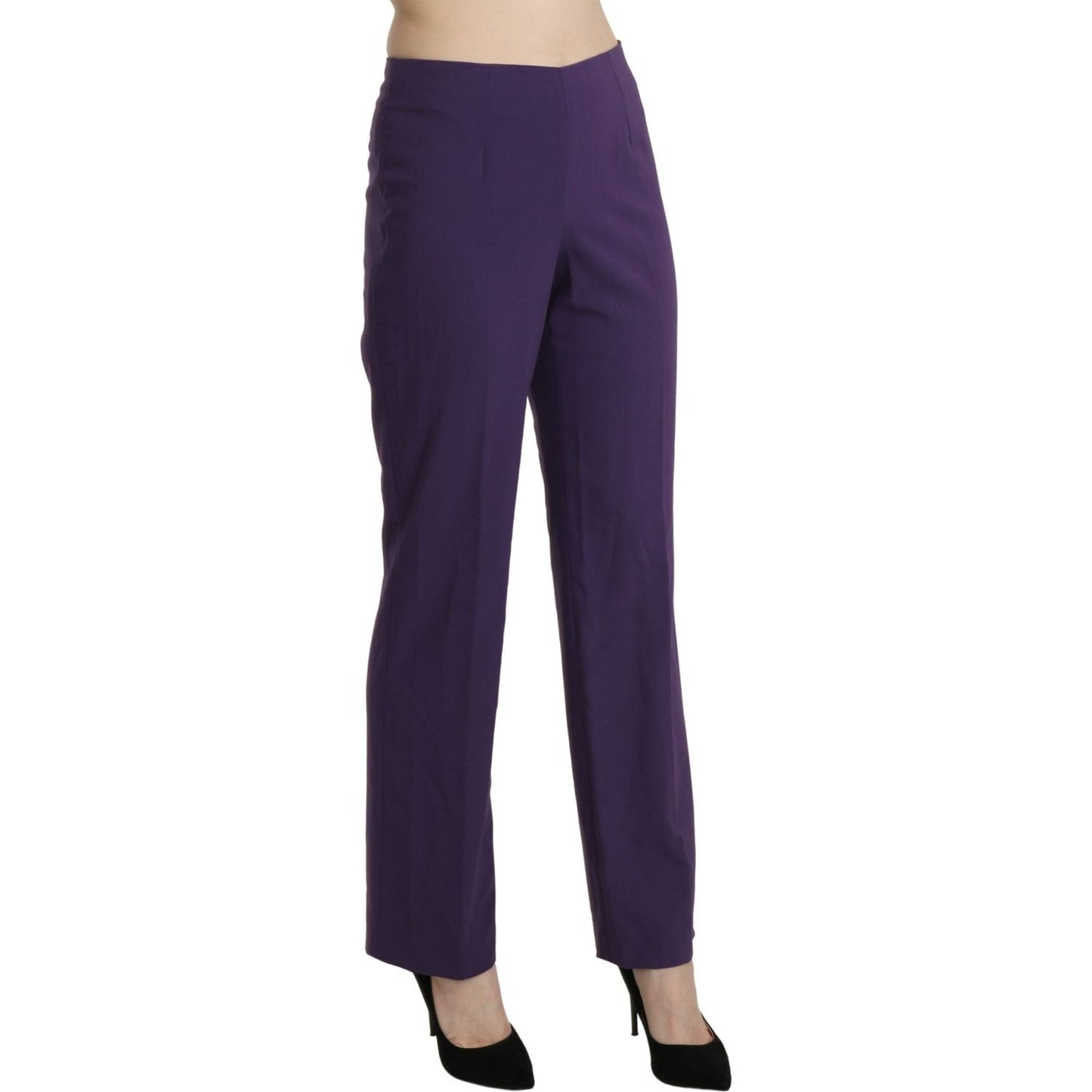 BENCIVENGA Elegant High Waist Violet Straight Pants BENCIVENGA