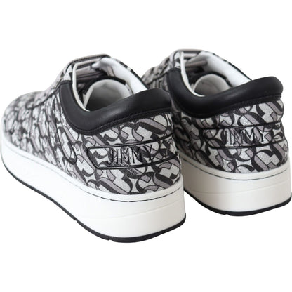 Jimmy Choo Silver Black Glitter Hawaii Sneakers