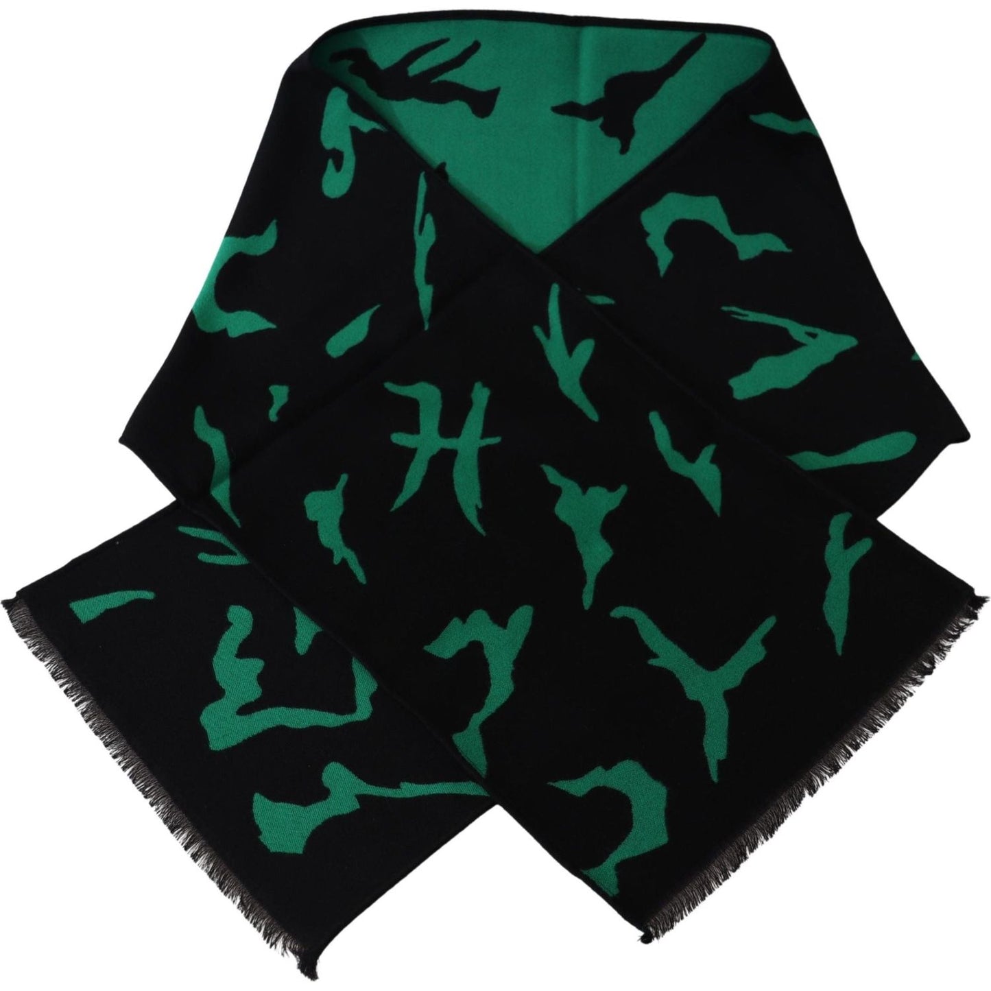 Givenchy Elegant Wool Silk Black Unisex Scarf Wool Wrap Shawls Givenchy