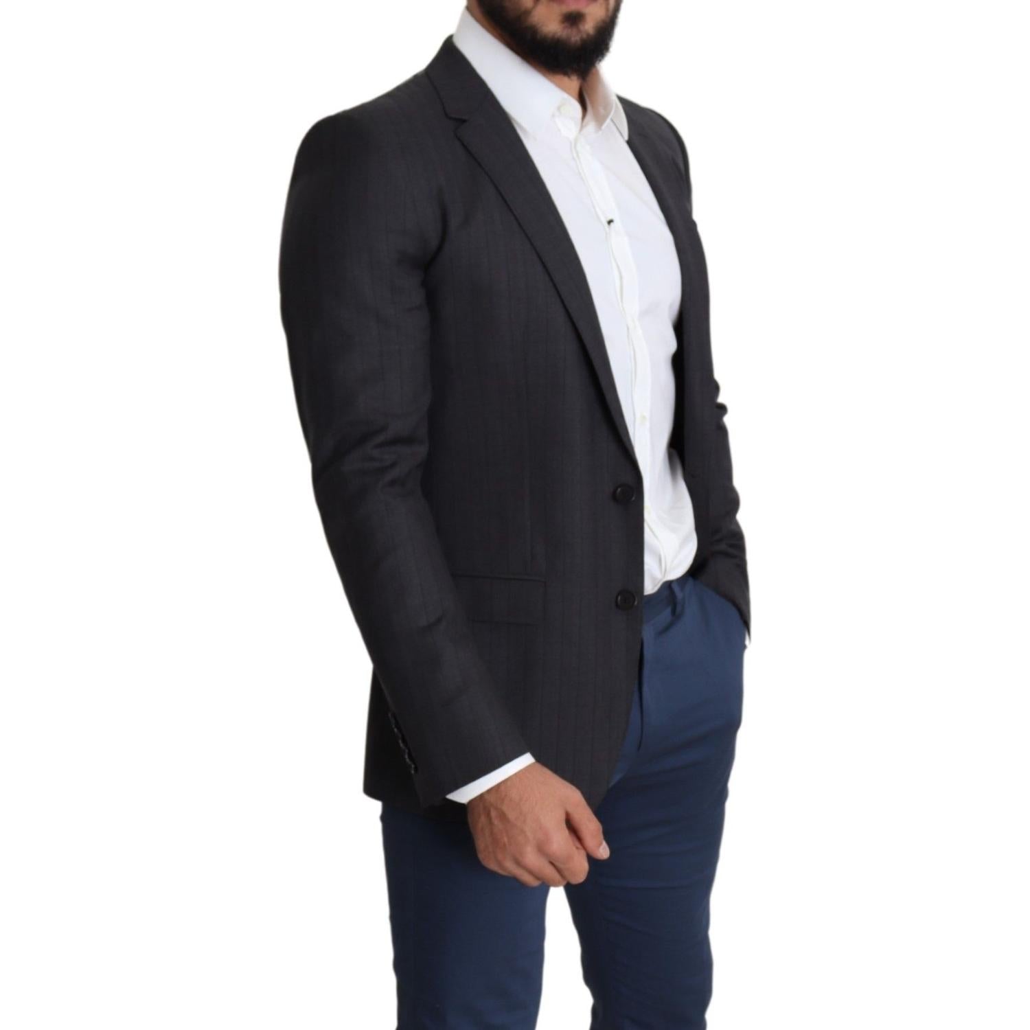 Dolce & Gabbana Black Wool Single Breasted Coat MARTINI Blazer