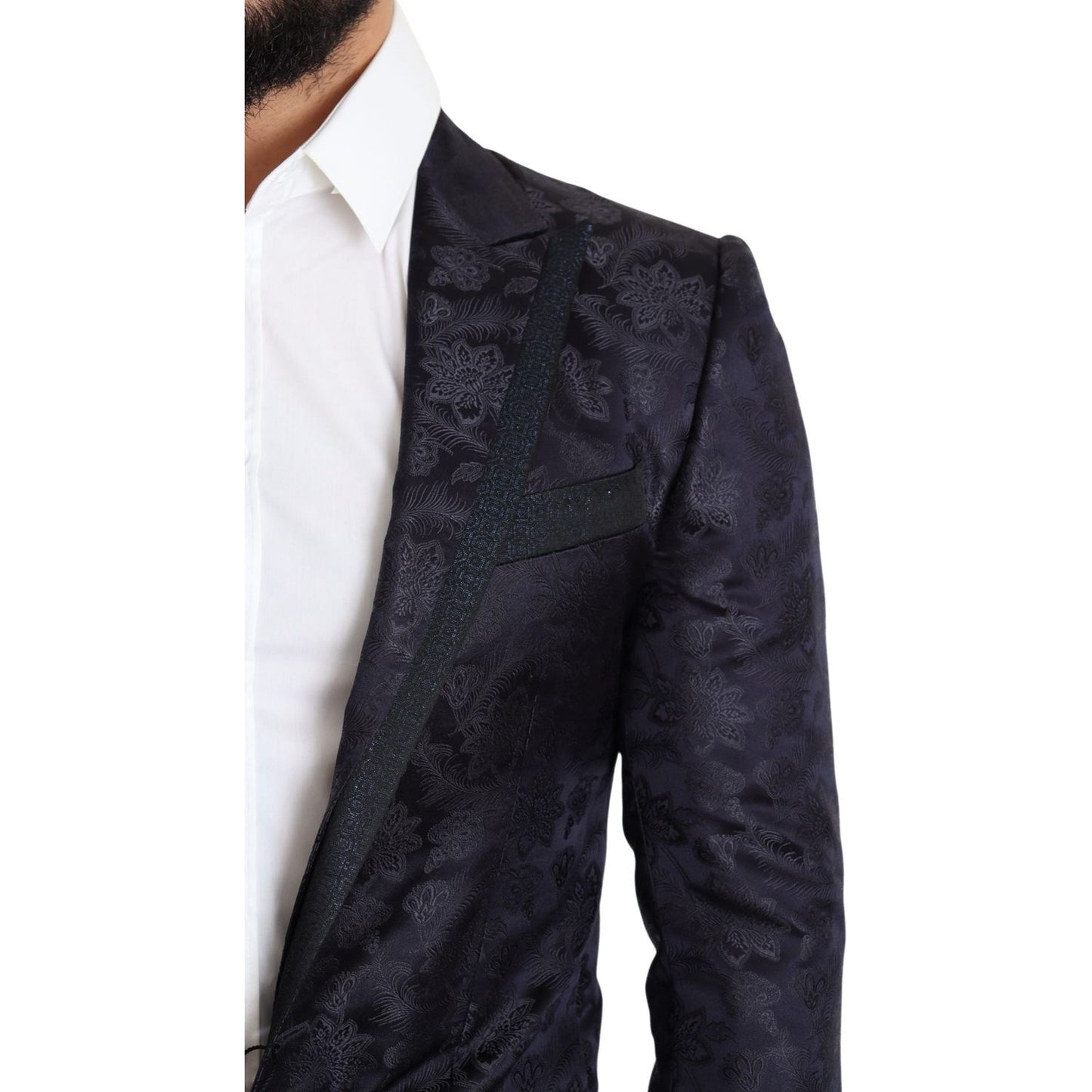 Dolce & Gabbana Elegant Silk Blend Martini Blazer in Blue Dolce & Gabbana