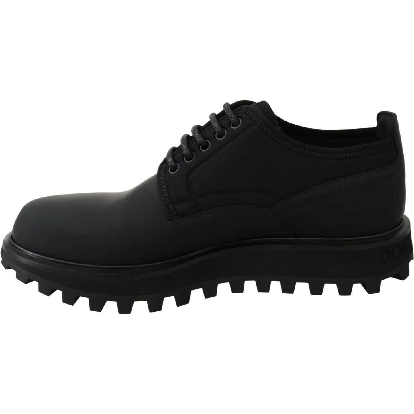 Dolce & Gabbana Elegant Black Calfskin Derby Shoes Dolce & Gabbana