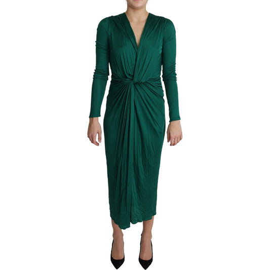 Dolce & Gabbana Emerald Elegance Bodycon Midi Dress Dolce & Gabbana