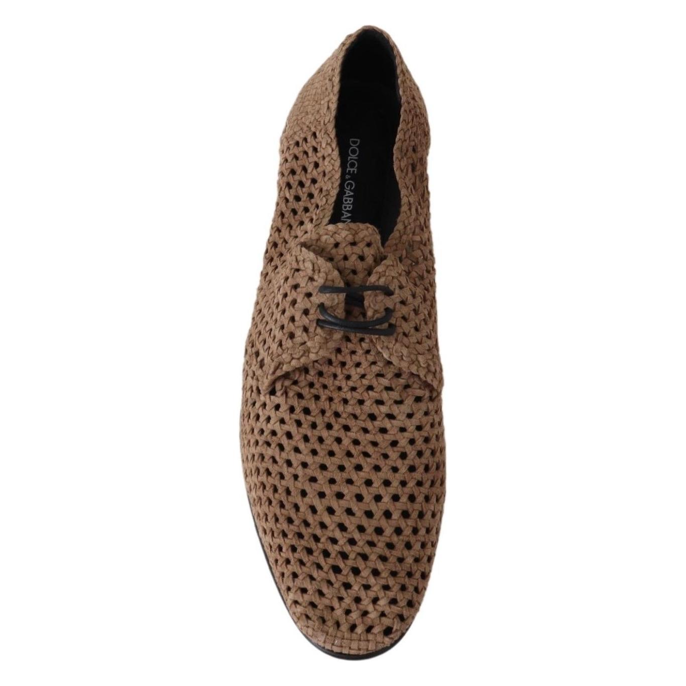 Dolce & Gabbana Elegant Beige Suede Derby Loafers Dolce & Gabbana