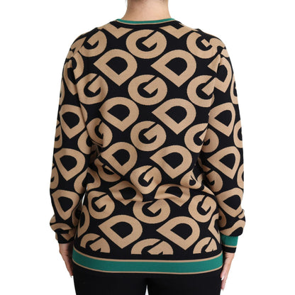 Dolce & Gabbana Multicolor DG Mania Wool Crewneck Pullover Sweater
