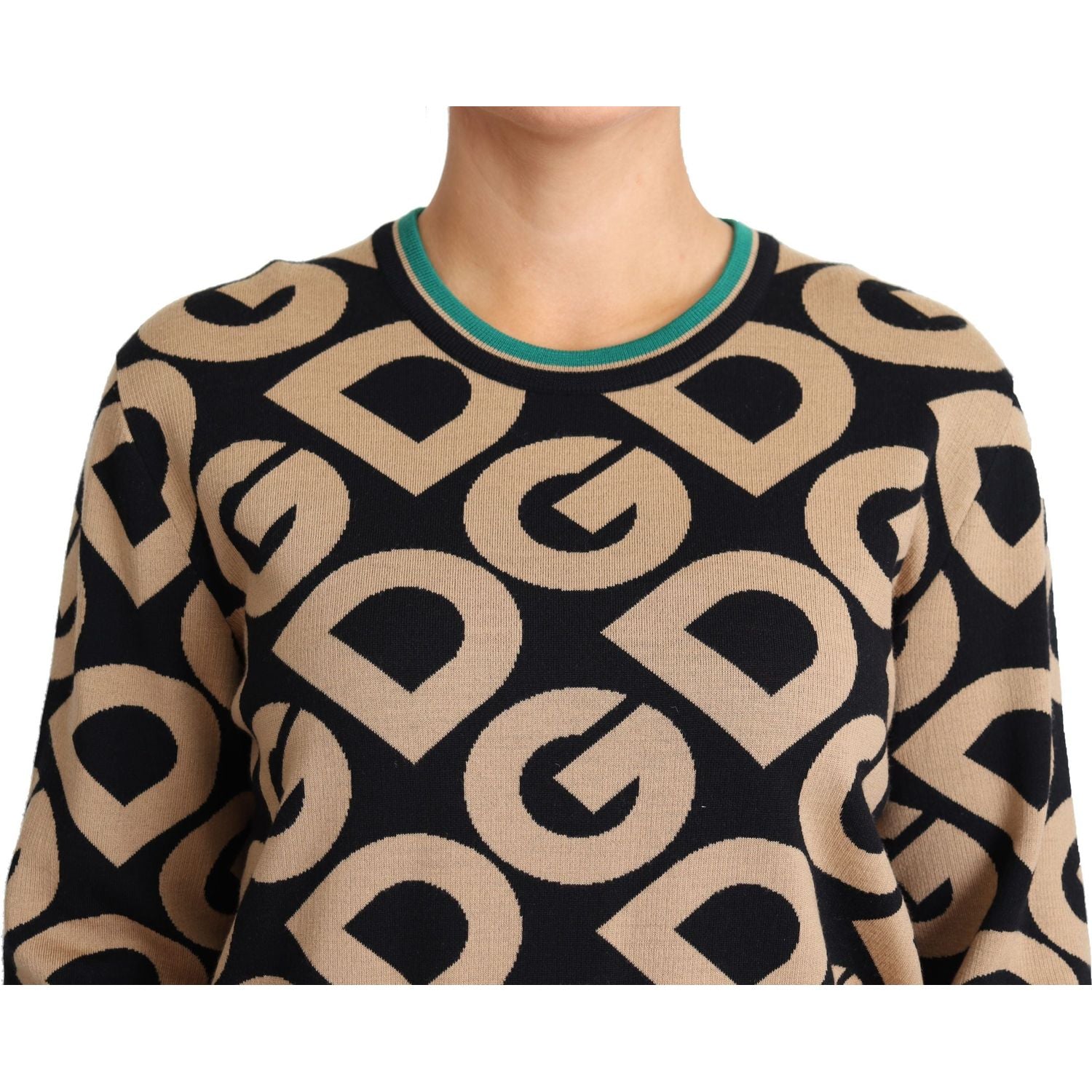 Dolce & Gabbana Multicolor DG Mania Wool Crewneck Pullover Sweater