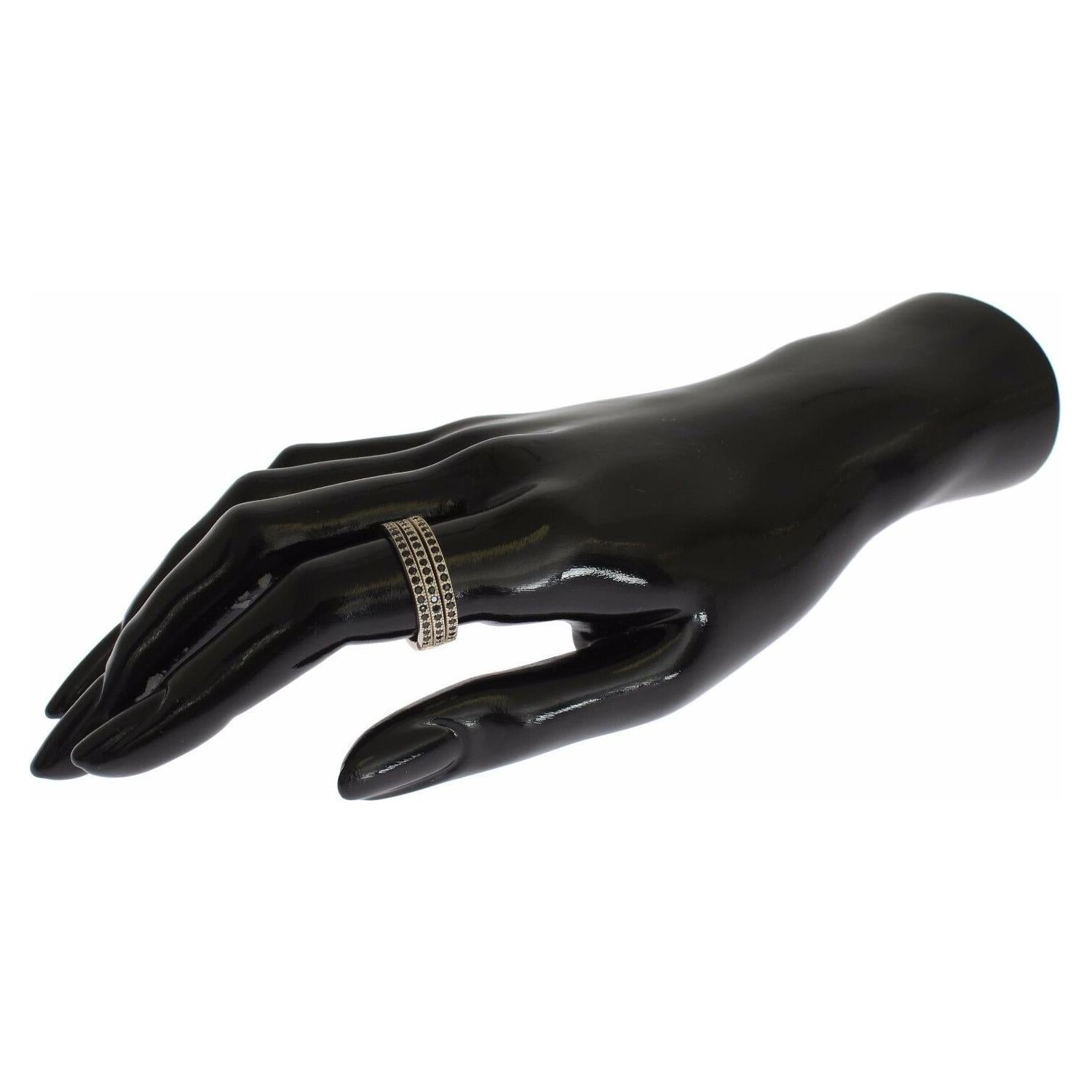 Nialaya Black CZ 925 Sterling Silver Womens Ring