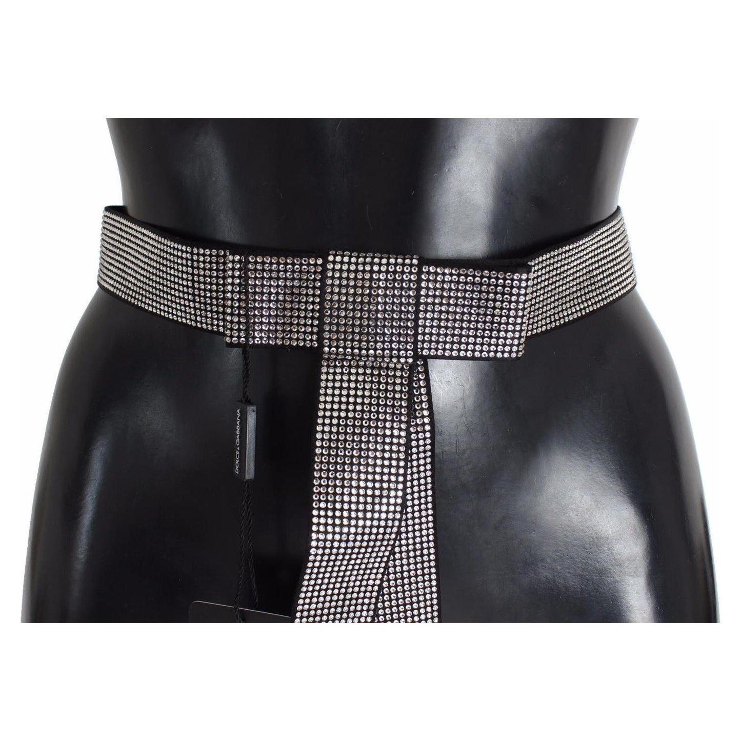 Dolce & Gabbana Black Silk Crystal Bow Waist Belt Elegance WOMAN BELTS Dolce & Gabbana