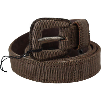 Costume National Brown Leather Logo Buckle Waist Belt