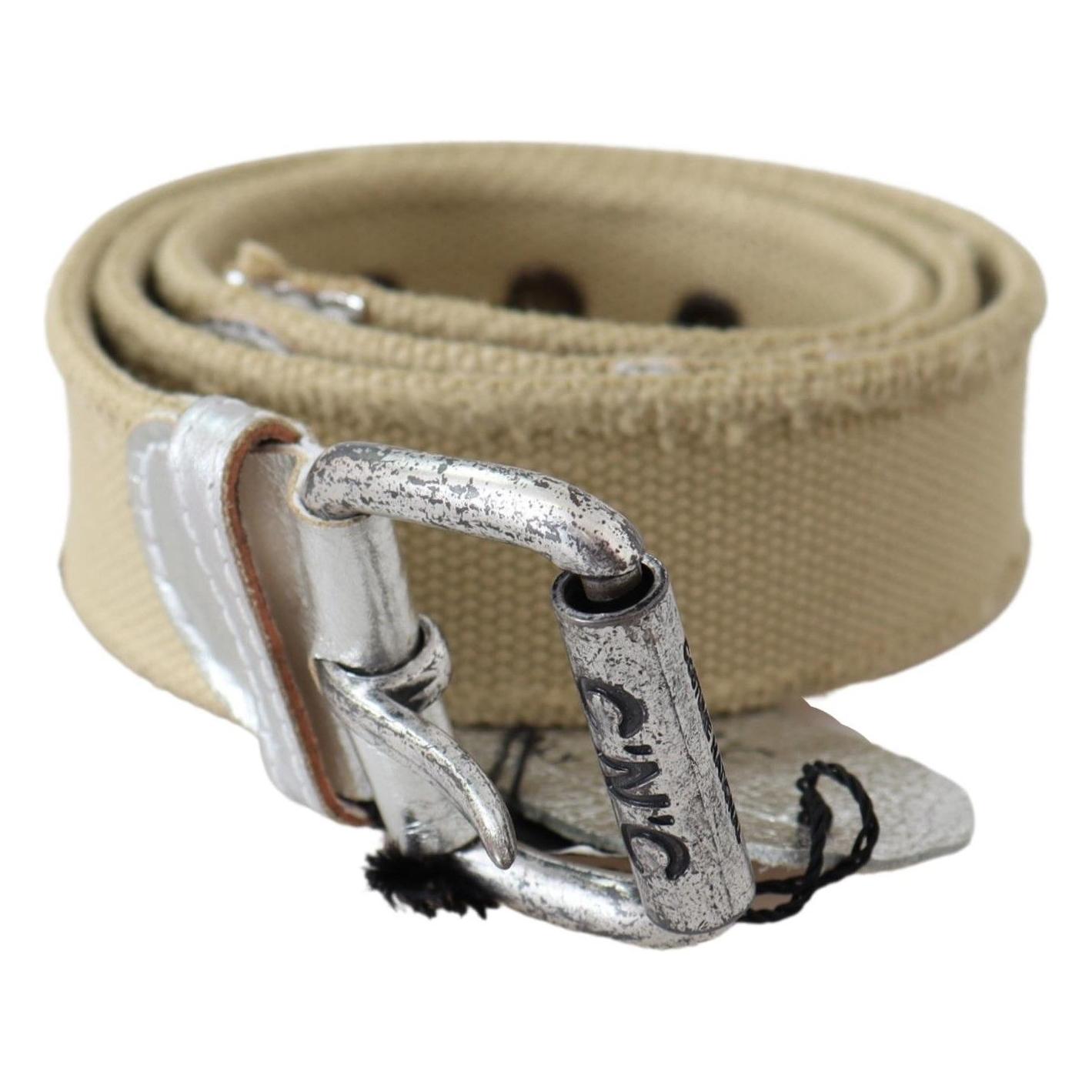 Costume National Elegant Beige Cotton Fashion Belt Belt Costume National