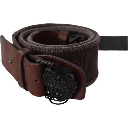Ermanno Scervino Dark Brown Leather Wide Buckle Waist Belt