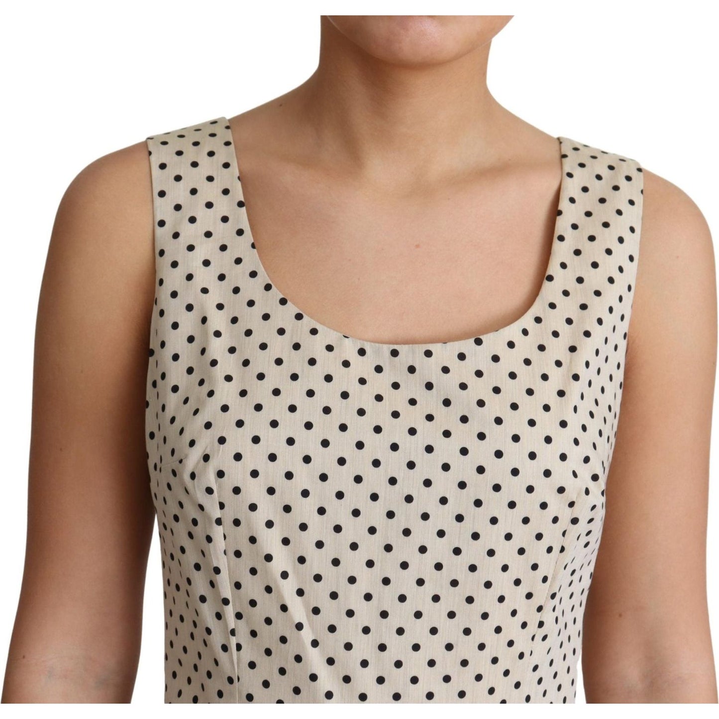 Dolce & Gabbana Elegant Polka Dot Sleeveless A-Line Dress Dresses Dolce & Gabbana