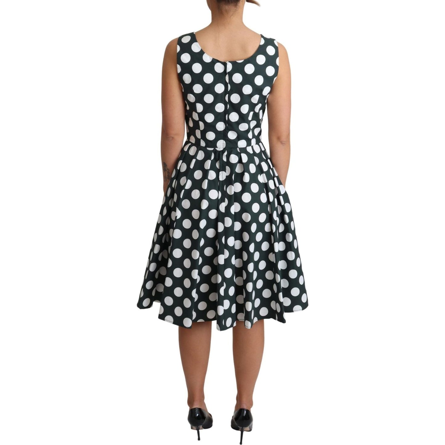 Dolce & Gabbana Chic Polka Dot A-line Sleeveless Dress Dolce & Gabbana