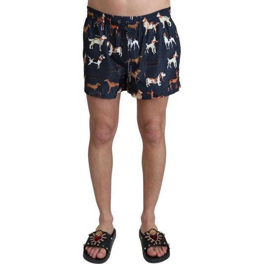 Dolce & Gabbana Elegant Navy Blue Swimming Trunks Dolce & Gabbana