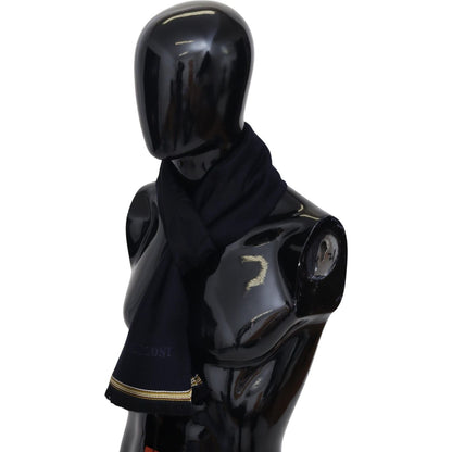 Missoni Black 100% Wool Unisex Neck Wrap Fringes Scarf