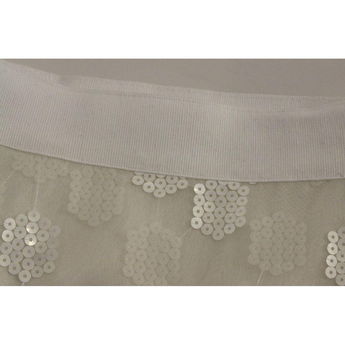 Koonhor Elegant Sequined Pencil Skirt - Pristine White Koonhor