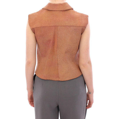La Maison du Couturier Brown Leather Jacket Vest