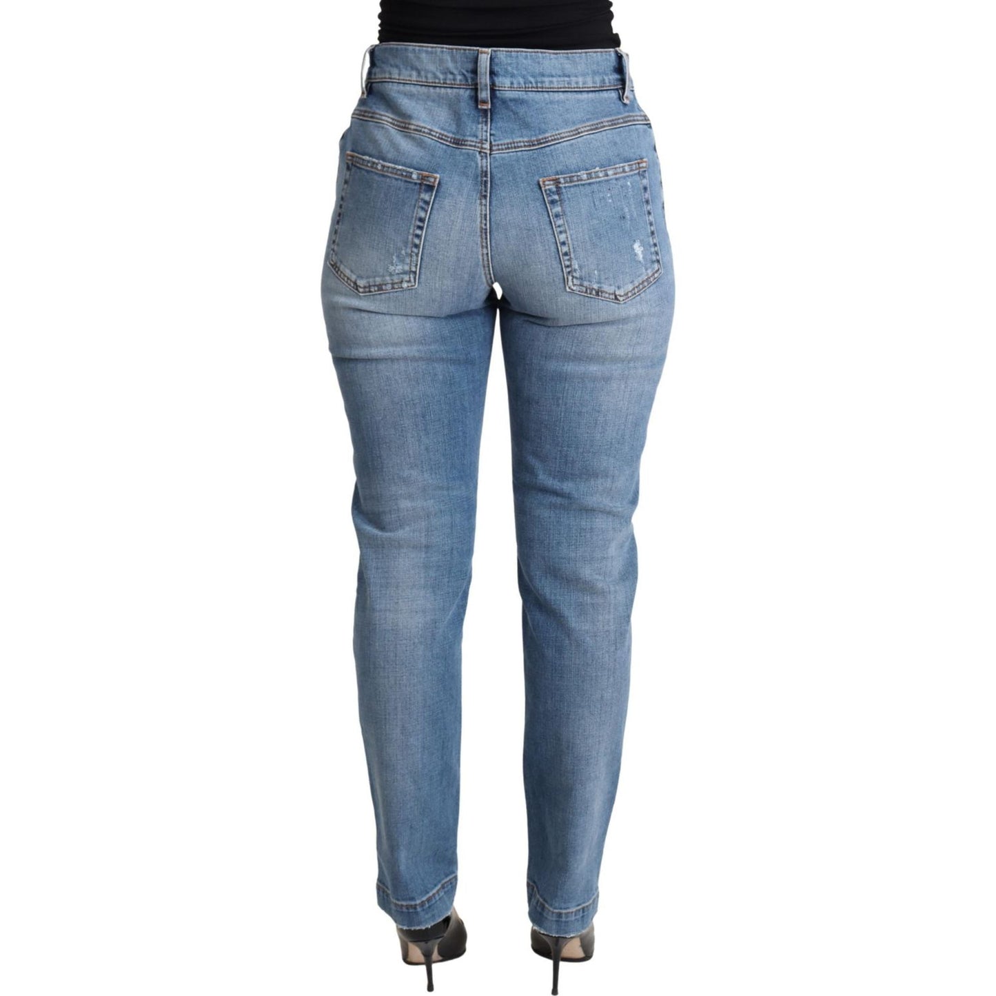 Dolce & Gabbana Chic High-Waisted Tattered Skinny Jeans Dolce & Gabbana