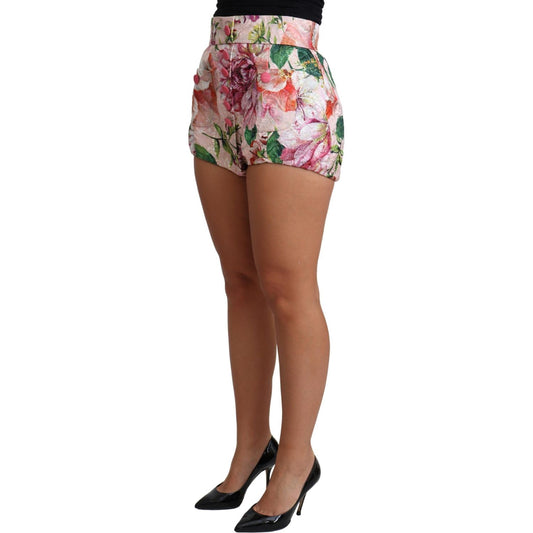 Dolce & Gabbana Chic Pink Floral High-Waist Hot Pants Dolce & Gabbana