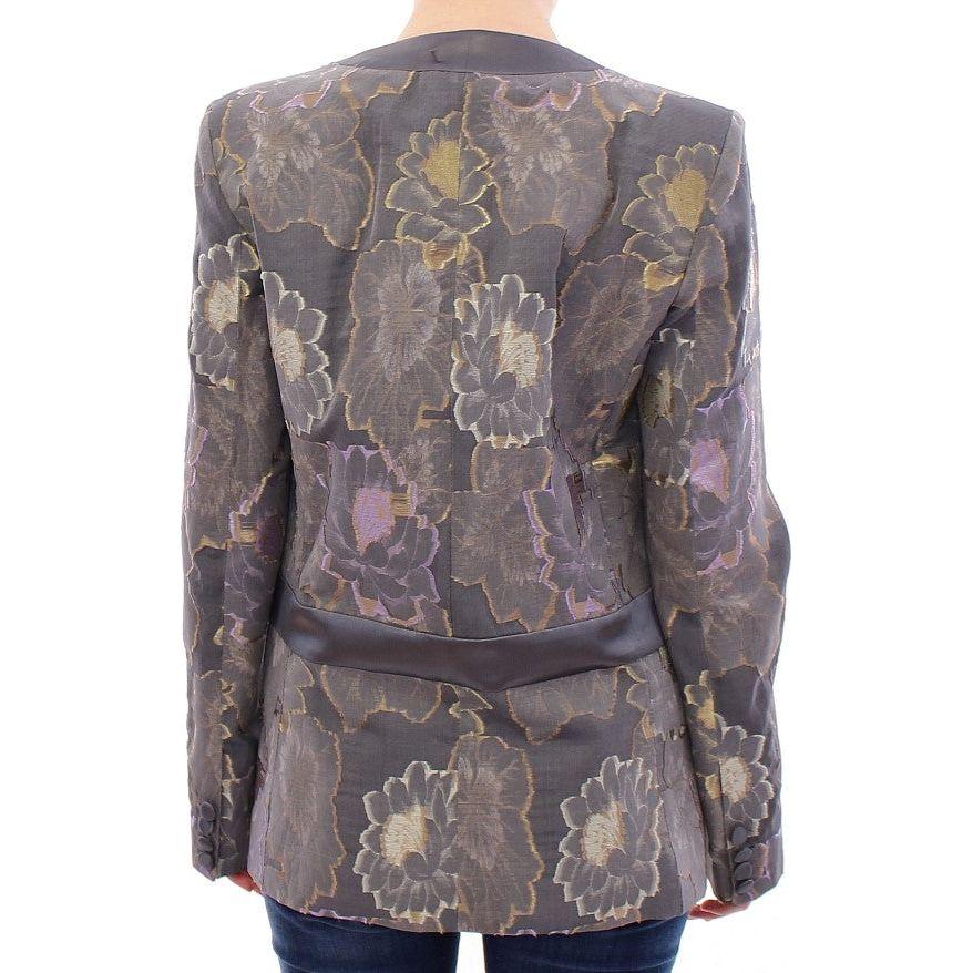 Roberto Fragata Chic Silk Floral One-Button Blazer Blazer Jacket Roberto Fragata