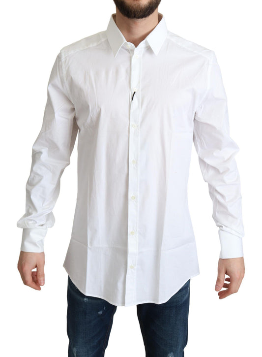 Dolce & Gabbana Elegant White Cotton Stretch Dress Shirt Dolce & Gabbana