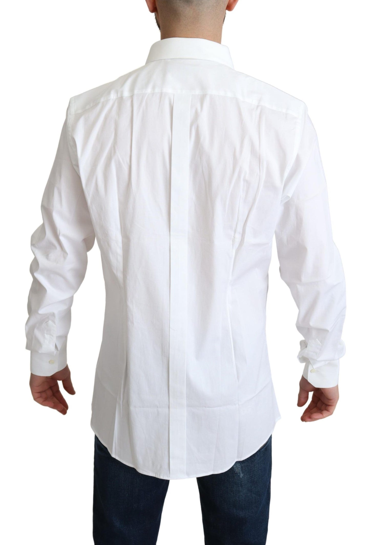 Dolce & Gabbana Elegant White Cotton Stretch Dress Shirt Dolce & Gabbana