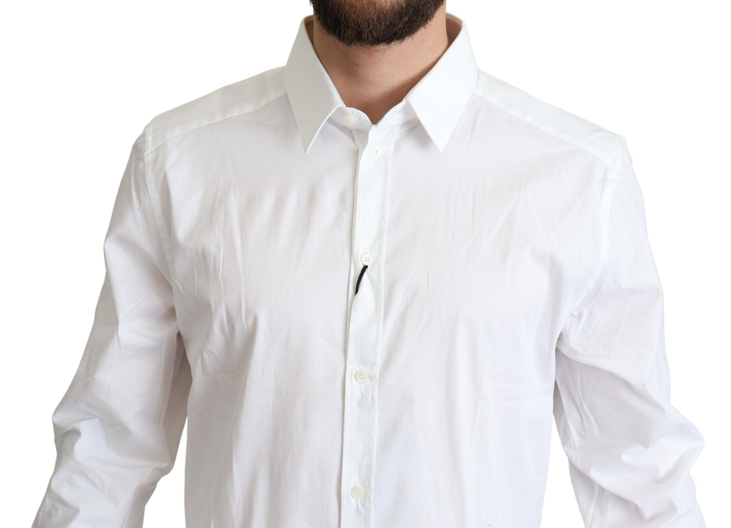 Dolce & Gabbana Elegant White Cotton Stretch Dress Shirt Dolce & Gabbana