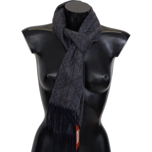 Missoni Elegant Cashmere Patterned Scarf with Logo Embroidery Missoni