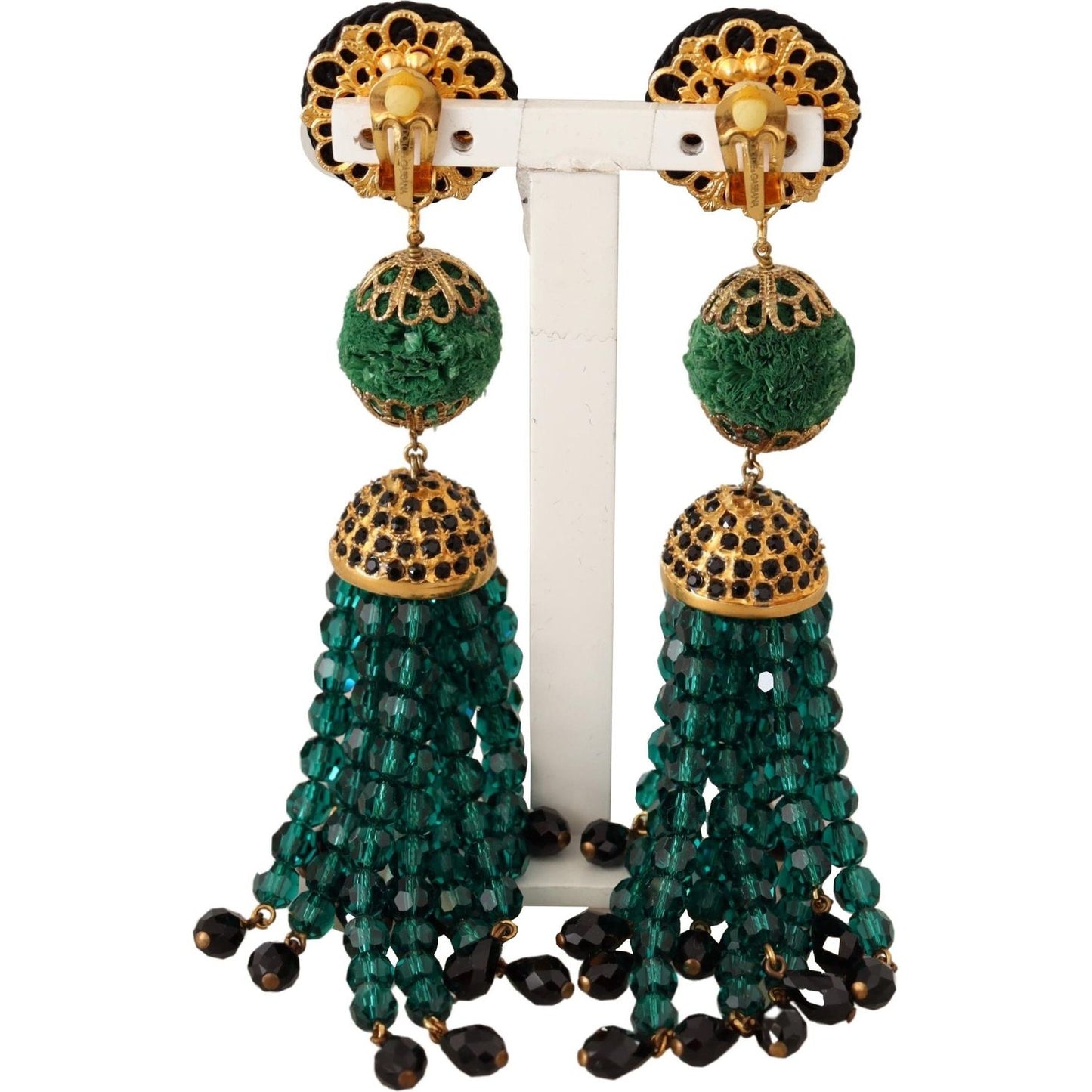 Dolce & Gabbana Elegant Crystal Drop Clip-On Earrings Earrings Dolce & Gabbana