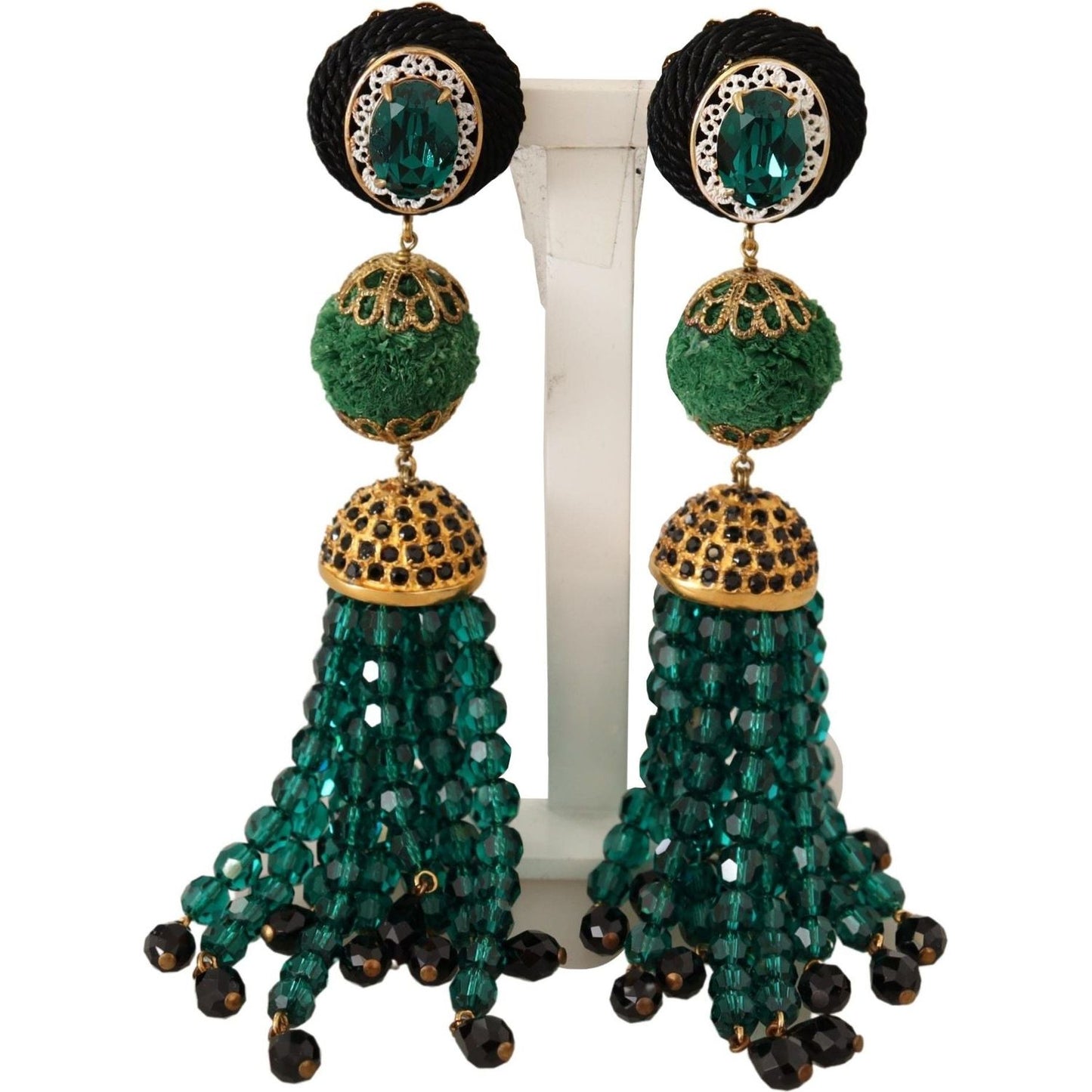 Dolce & Gabbana Elegant Crystal Drop Clip-On Earrings Earrings Dolce & Gabbana