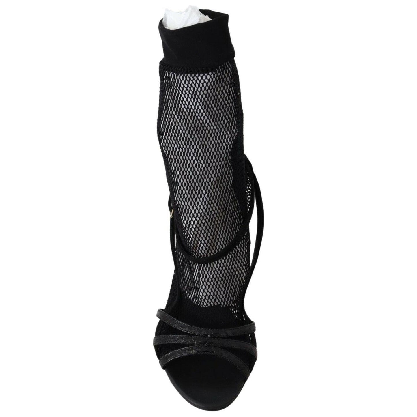 Dolce & Gabbana Black Suede Short Boots Sandals Shoes