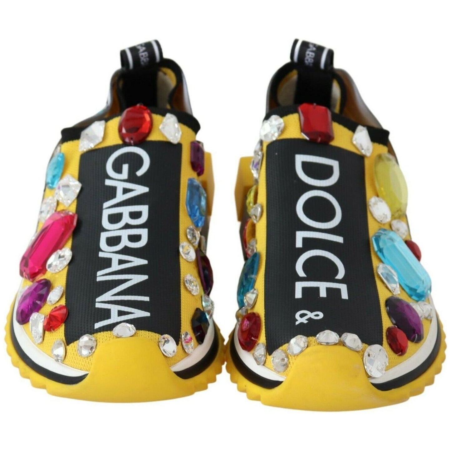 Dolce & Gabbana Embellished Yellow Sorrento Sneakers Dolce & Gabbana