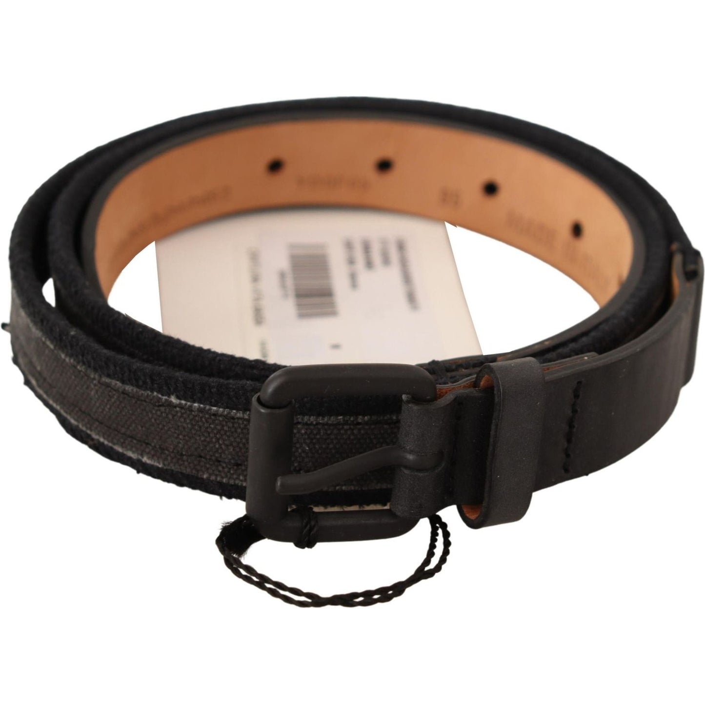 Ermanno Scervino Classic Black Leather Belt with Buckle Fastening Ermanno Scervino