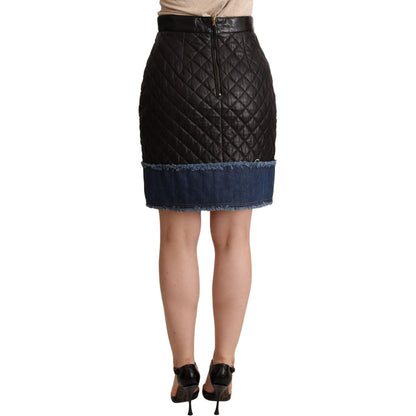 Dolce & Gabbana Black Quilted Leather Mini Skirts