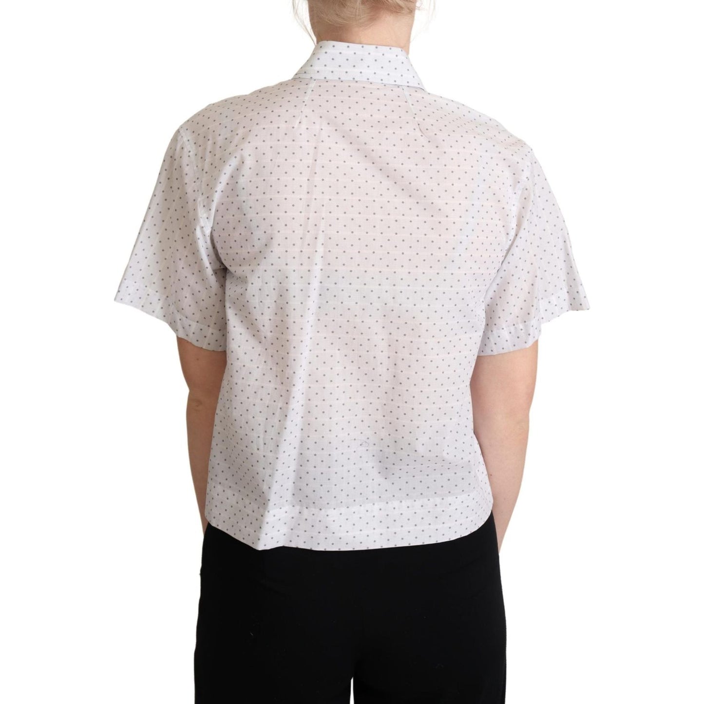 Dolce & Gabbana Elegant Polka Dot Cotton Polo Top Dolce & Gabbana