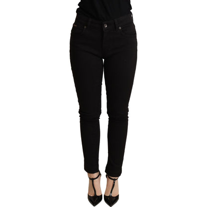 Dolce & Gabbana Black Skinny Denim Cotton Stretch Trouser