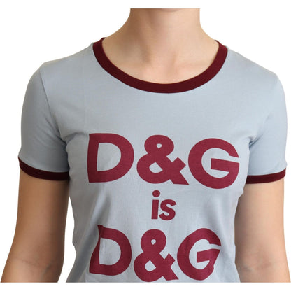 Dolce & Gabbana Blue Crewneck D&G Top T-shirt