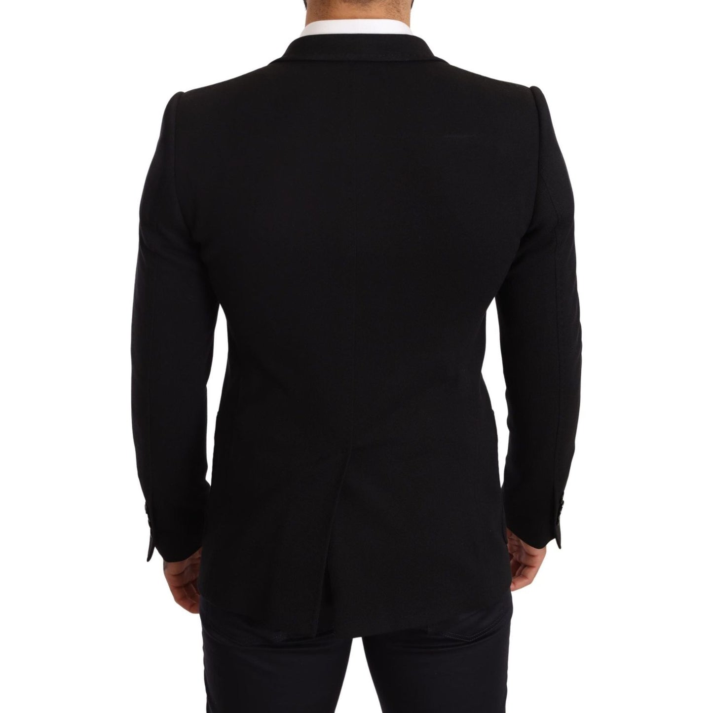 Dolce & Gabbana Elegant Slim Fit Black Cotton Blazer Dolce & Gabbana