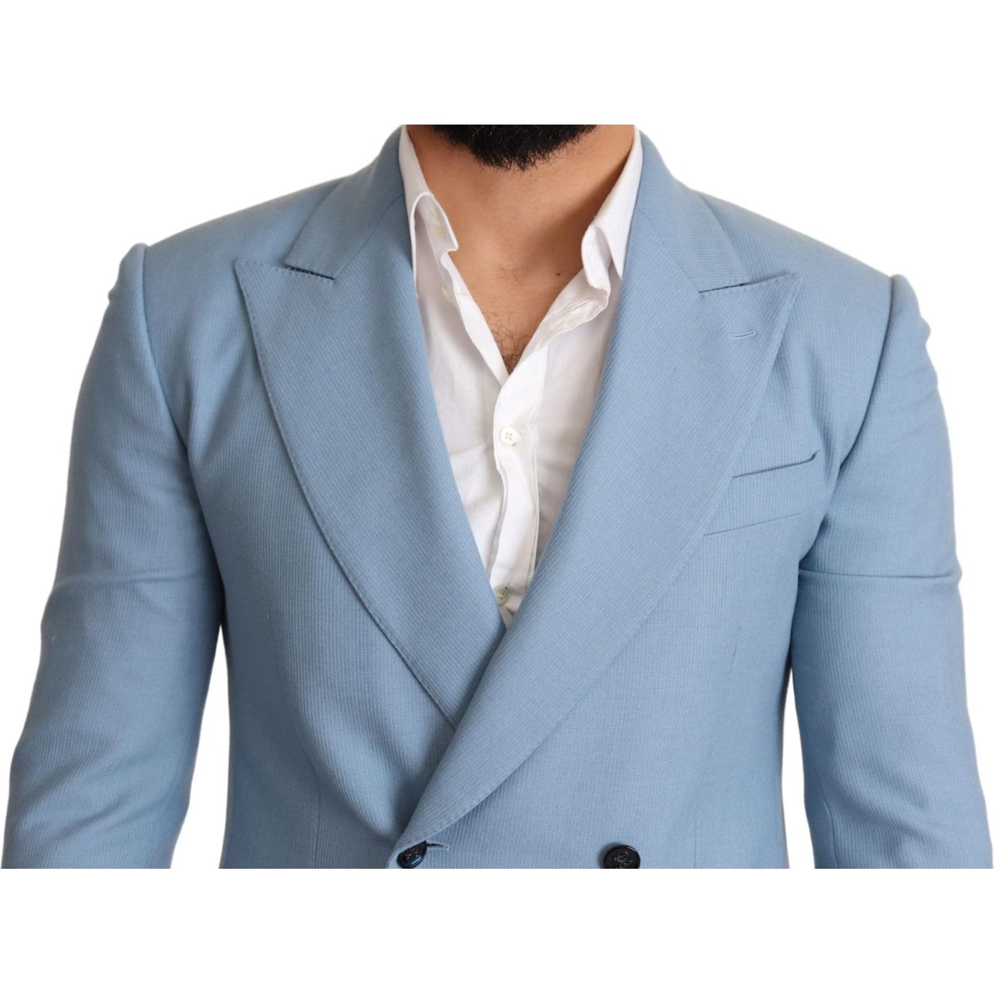 Dolce & Gabbana Elegant Blue Cashmere-Silk Men's Blazer Blazer Jacket Dolce & Gabbana