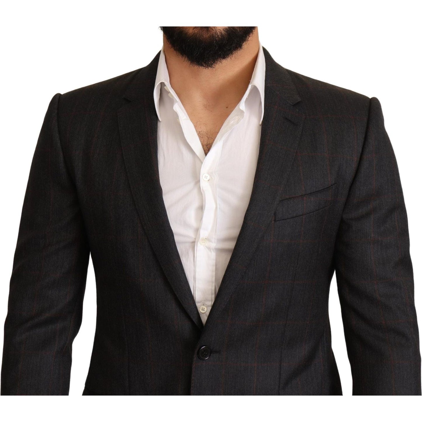 Dolce & Gabbana Elegant Gray Check Martini Blazer Dolce & Gabbana