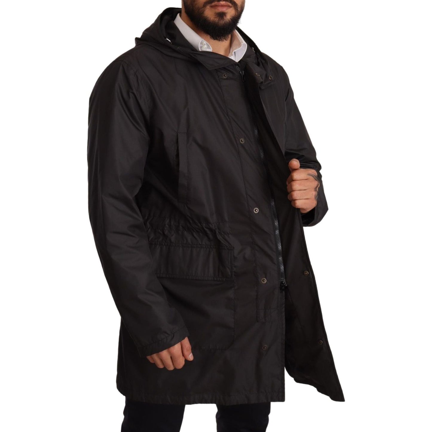 Dolce & Gabbana Elegant Black Hooded Blouson Jacket Dolce & Gabbana