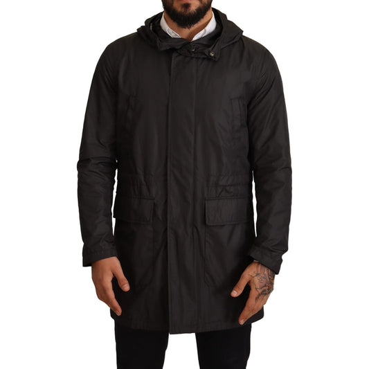 Dolce & Gabbana Chic Hooded Blouson Coat in Timeless Black MAN COATS & JACKETS Dolce & Gabbana