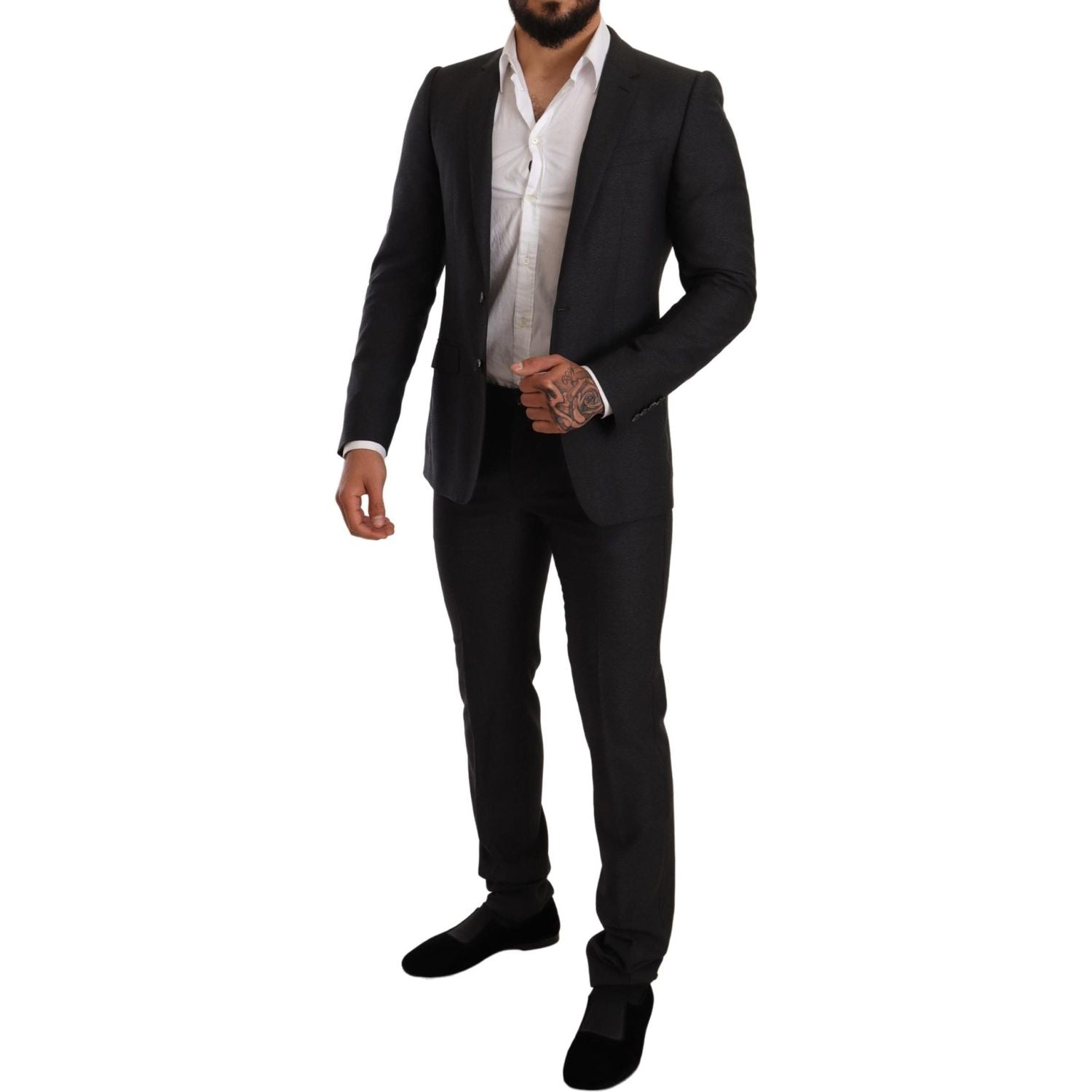 Dolce & Gabbana Gray Wool MARTINI Slim Fit Set Suit