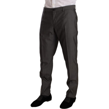 Dolce & Gabbana Gray Metallic MARTINI Slim Fit Set Suit