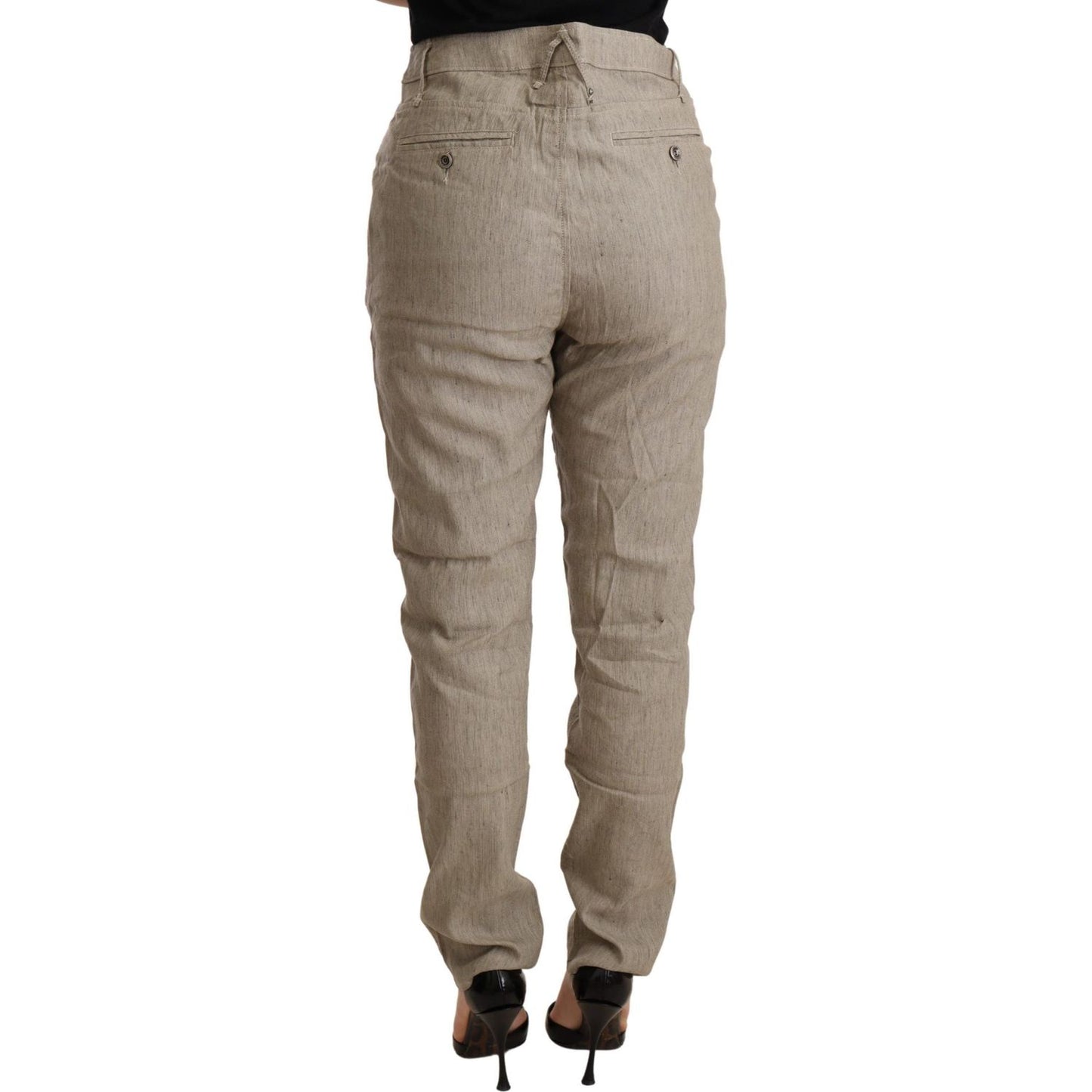 CYCLE Chic Beige Mid Waist Baggy Pants for Sophisticated Style WOMAN TROUSERS CYCLE